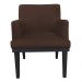 Poltrona Decorativa Vitória Sala e Recepção Com Base de Madeira Suede Marrom - DS Estofados
