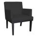Poltrona Decorativa Vitória Sala e Recepção Com Base de Madeira Suede Preto - DS Estofados