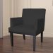 Poltrona Decorativa Vitória Sala e Recepção Com Base de Madeira Suede Preto - DS Estofados
