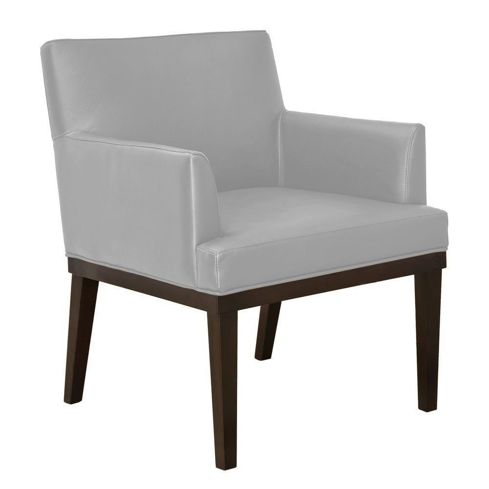 Poltrona Decorativa Vitória Sala e Recepção Napa Cinza - DS Estofados