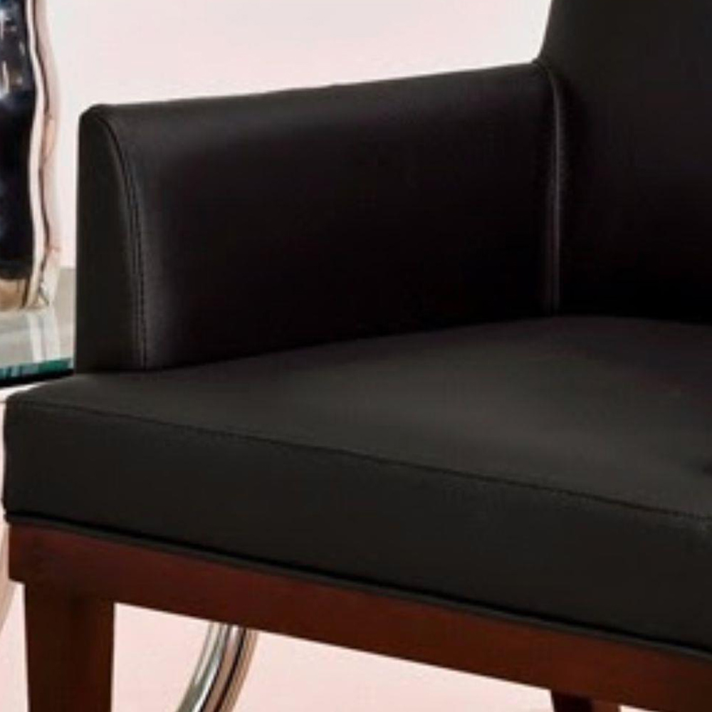Poltrona Decorativa Vitória Sala e Recepção Napa Preto - DS Estofados