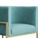 Poltrona Luana Decorativa Veludo Azul Turquesa