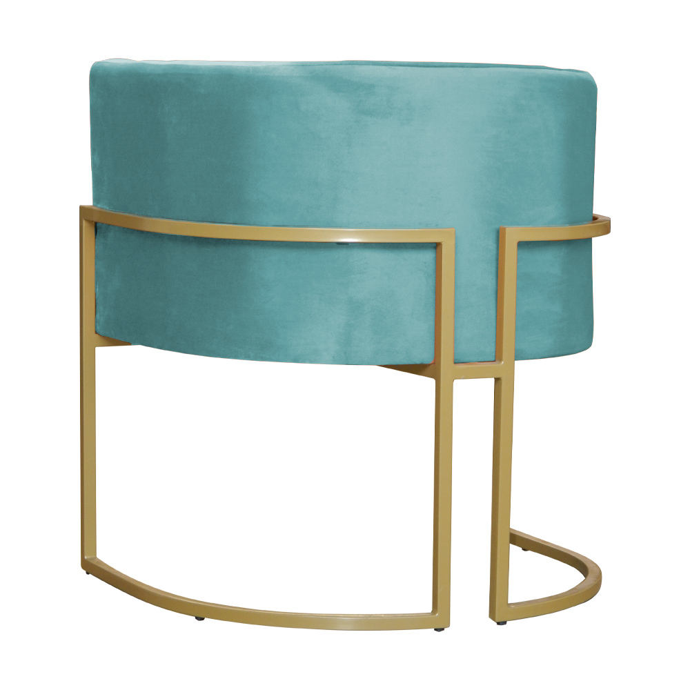 Poltrona Luana Decorativa Veludo Azul Turquesa