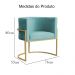 Poltrona Luana Decorativa Veludo Azul Turquesa