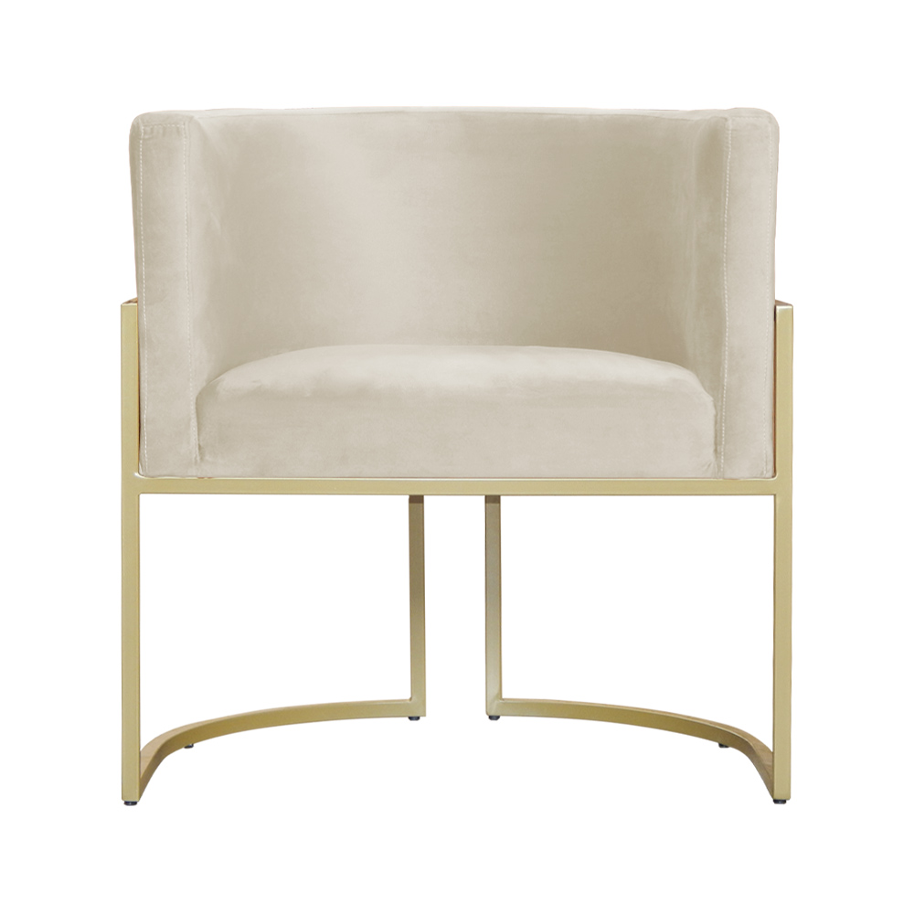 Poltrona Luana Decorativa Veludo Bege