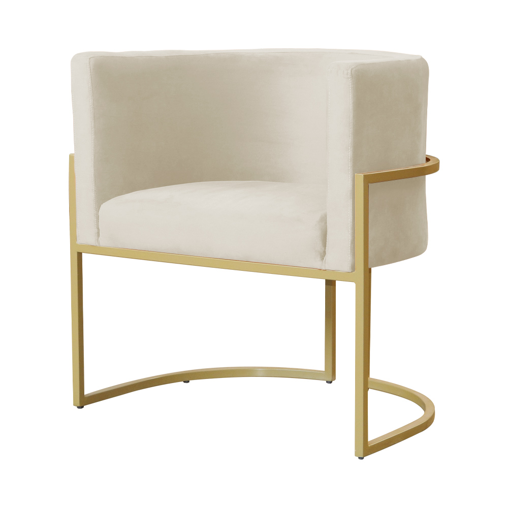 Poltrona Luana Decorativa Veludo Bege