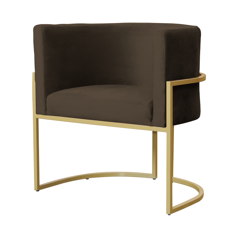 Poltrona Luana Decorativa Veludo Marrom