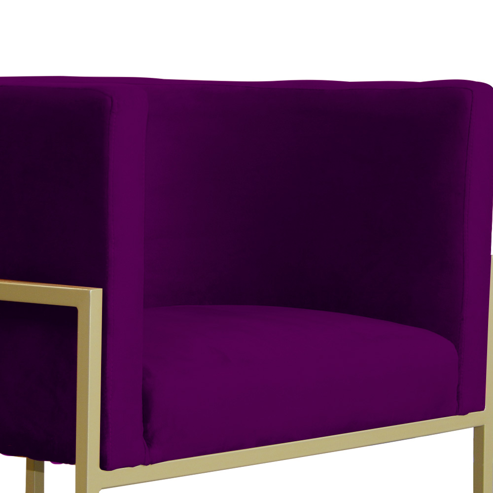 Poltrona Luana Decorativa Veludo Roxo