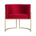 Poltrona Luana Decorativa Veludo Vermelho