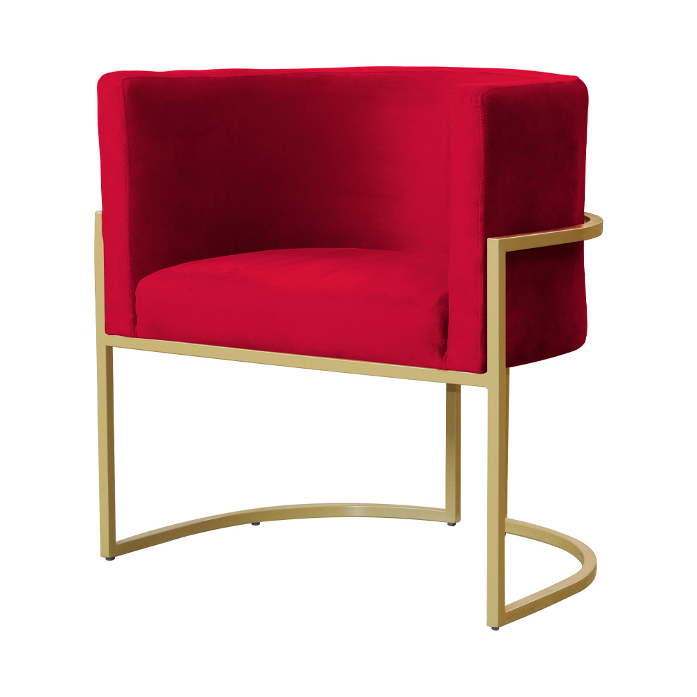 Poltrona Luana Decorativa Veludo Vermelho
