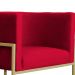 Poltrona Luana Decorativa Veludo Vermelho