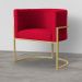 Poltrona Luana Decorativa Veludo Vermelho
