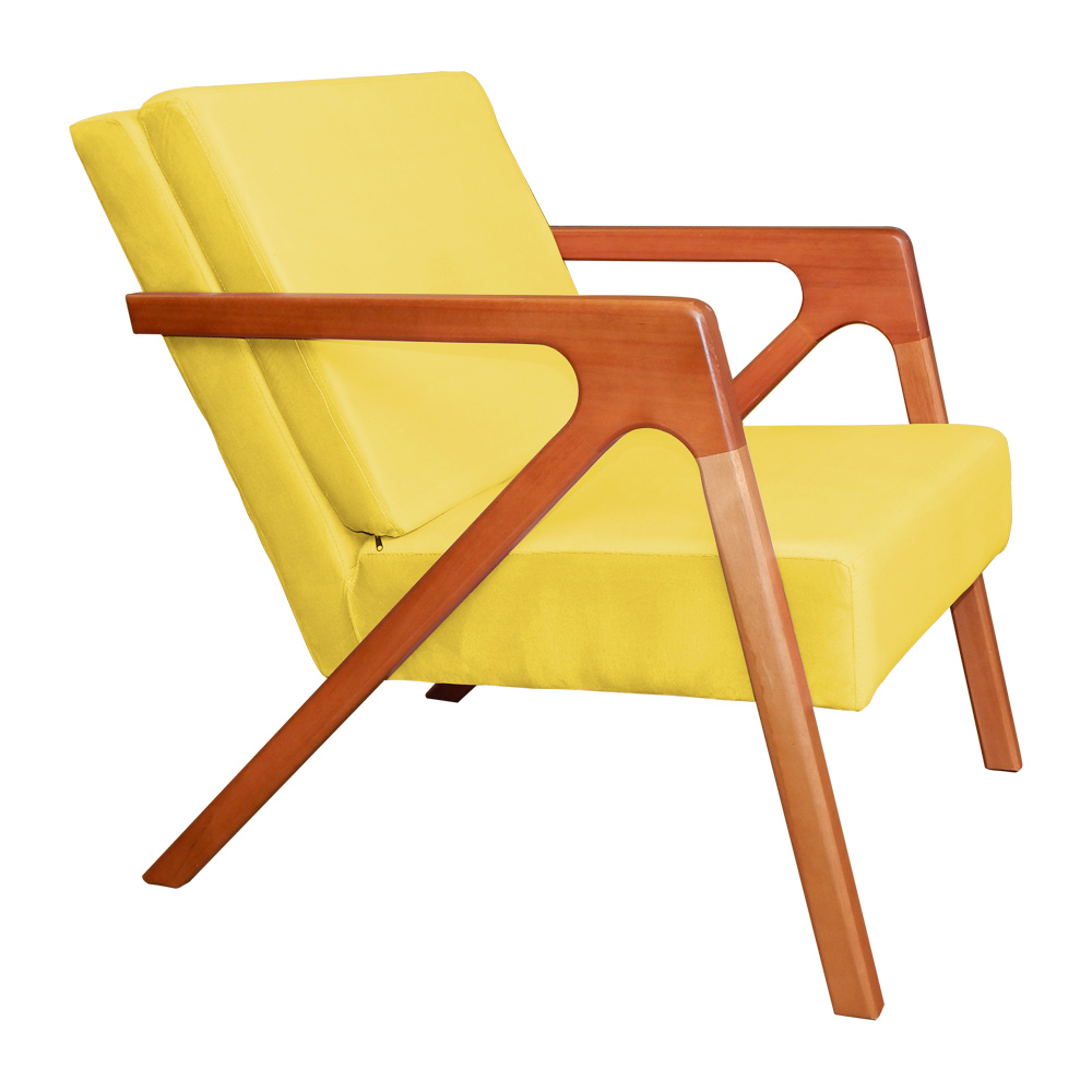 Poltrona Luxo Monalisa Suede Amarelo
