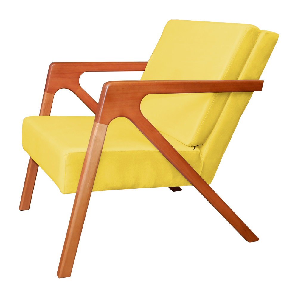 Poltrona Luxo Monalisa Suede Amarelo