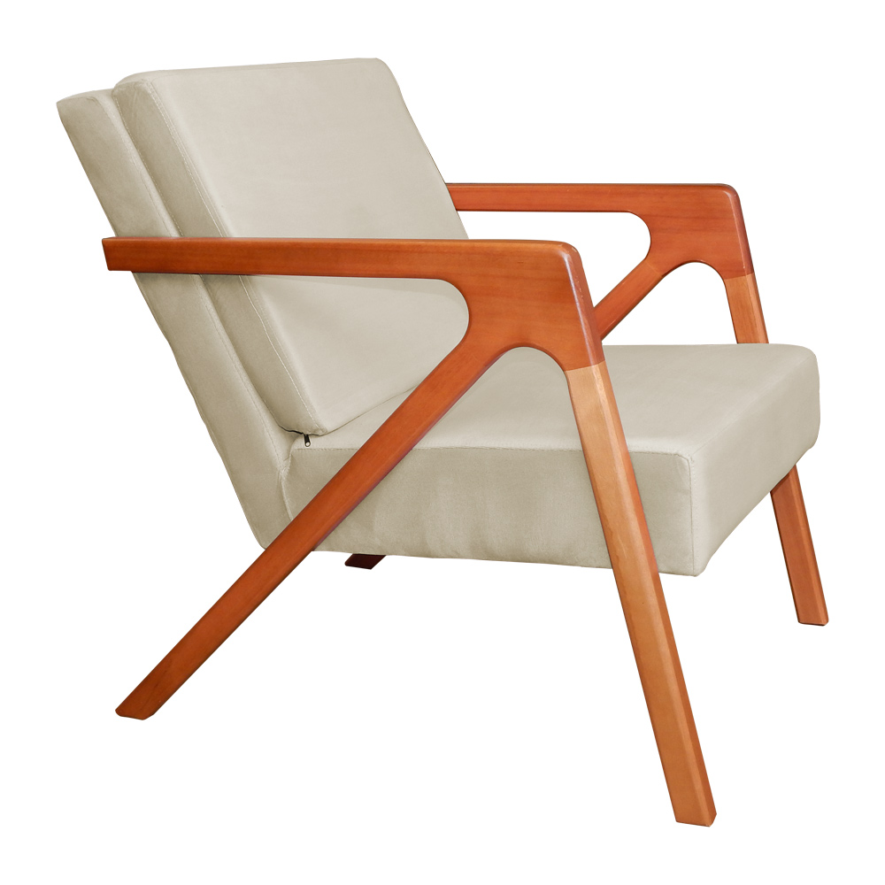 Poltrona Luxo Monalisa Suede Bege