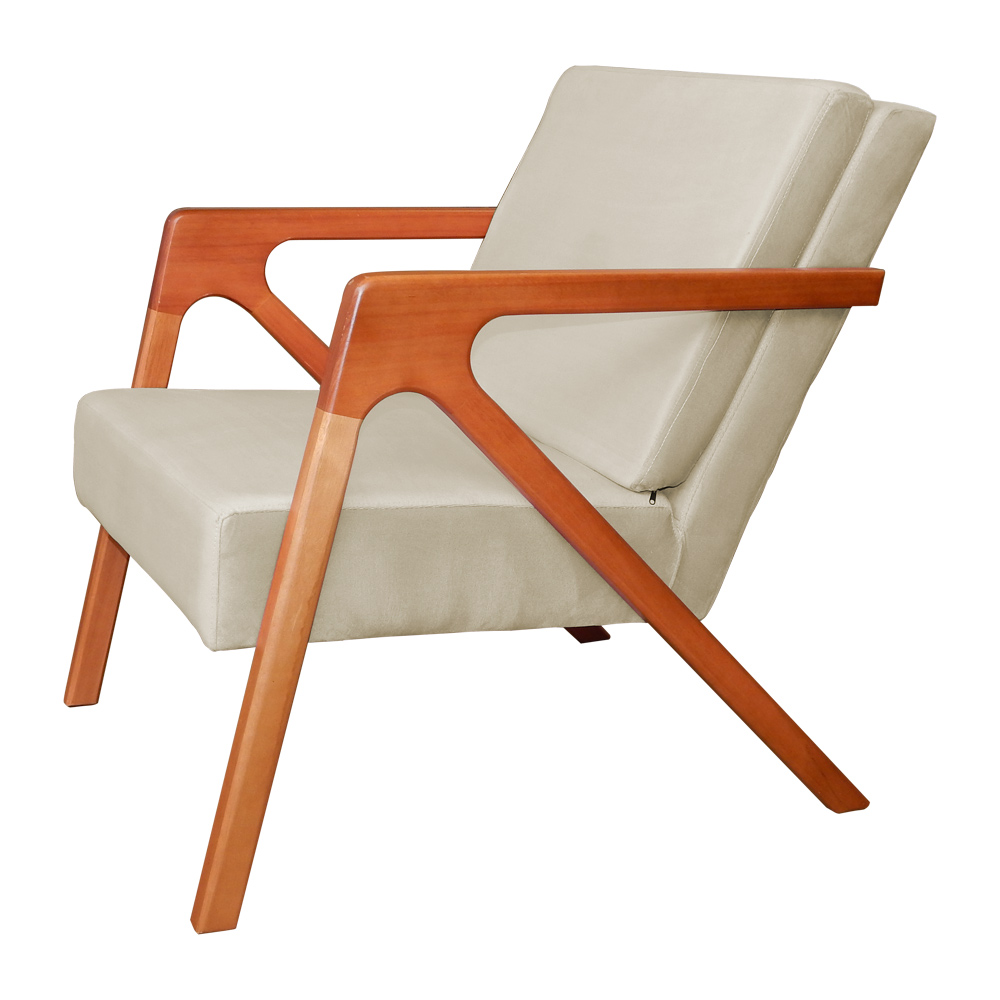 Poltrona Luxo Monalisa Suede Bege