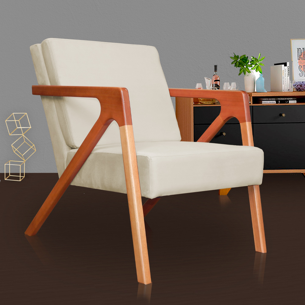 Poltrona Luxo Monalisa Suede Bege
