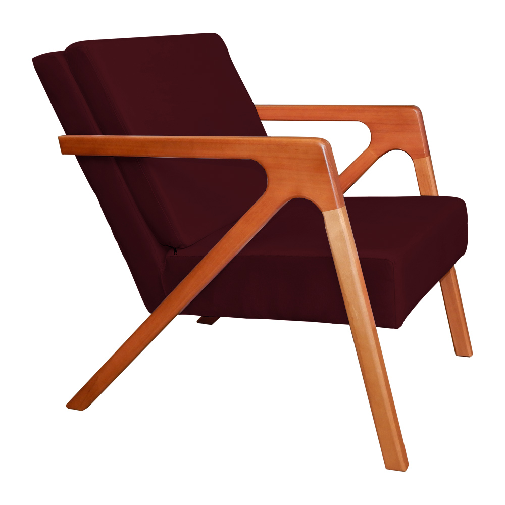 Poltrona Luxo Monalisa Suede Bordô