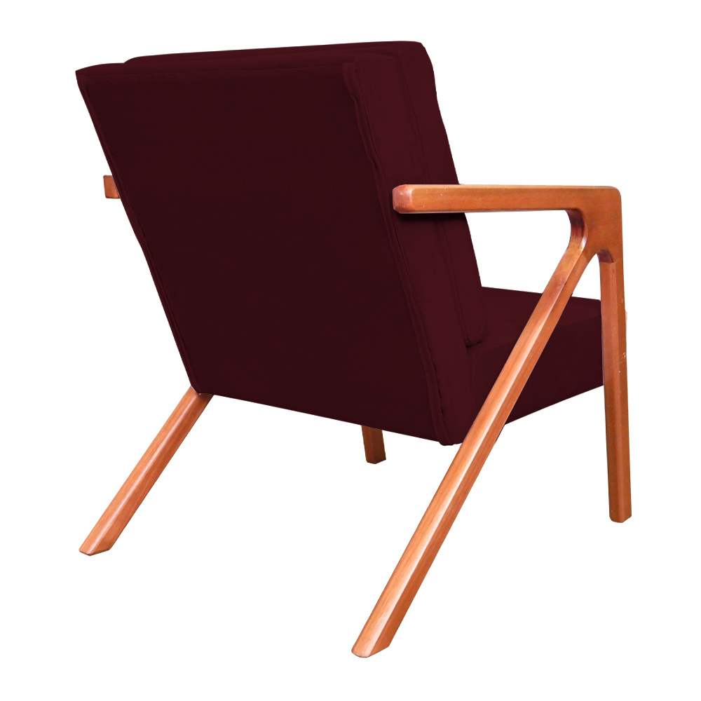 Poltrona Luxo Monalisa Suede Bordô
