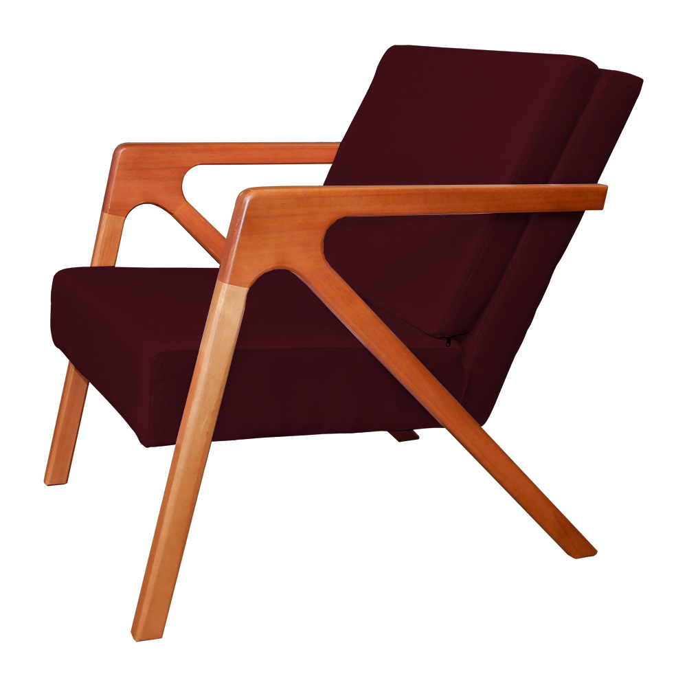 Poltrona Luxo Monalisa Suede Bordô