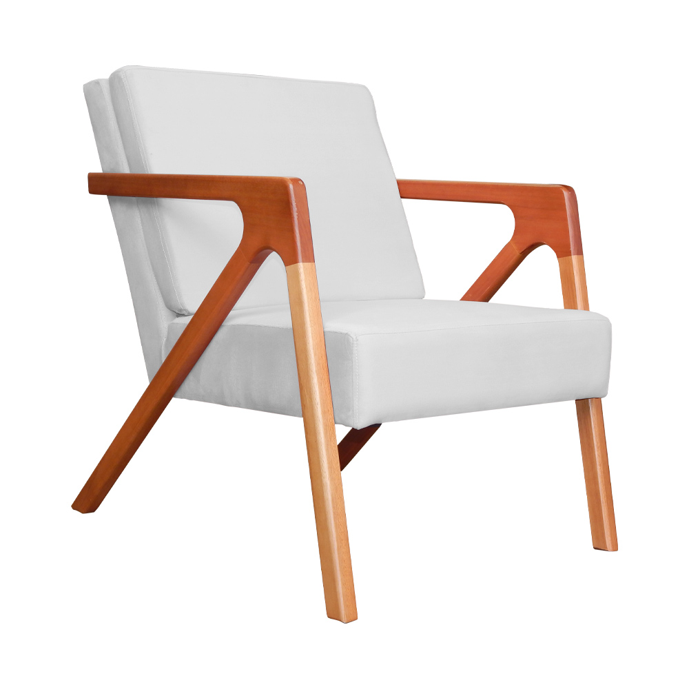 Poltrona Luxo Monalisa Suede Branco