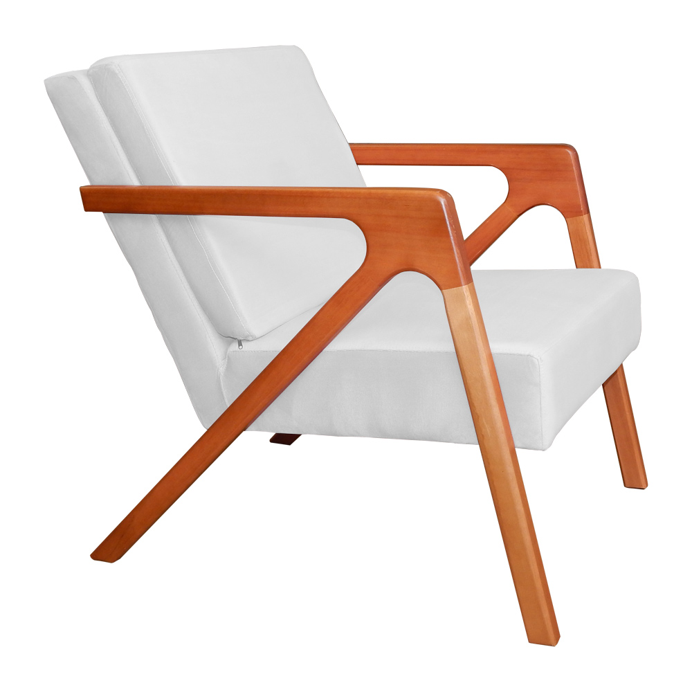 Poltrona Luxo Monalisa Suede Branco
