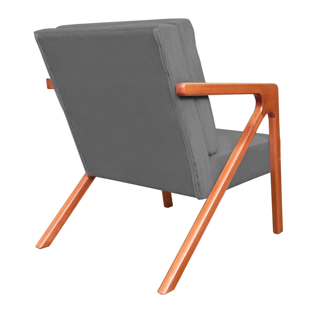 Poltrona Luxo Monalisa Suede Cinza
