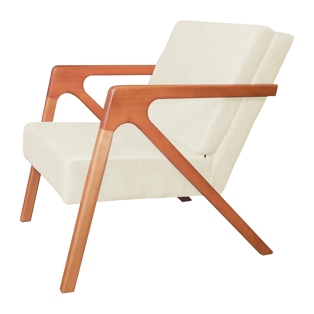 Poltrona Luxo Monalisa Suede Marfim