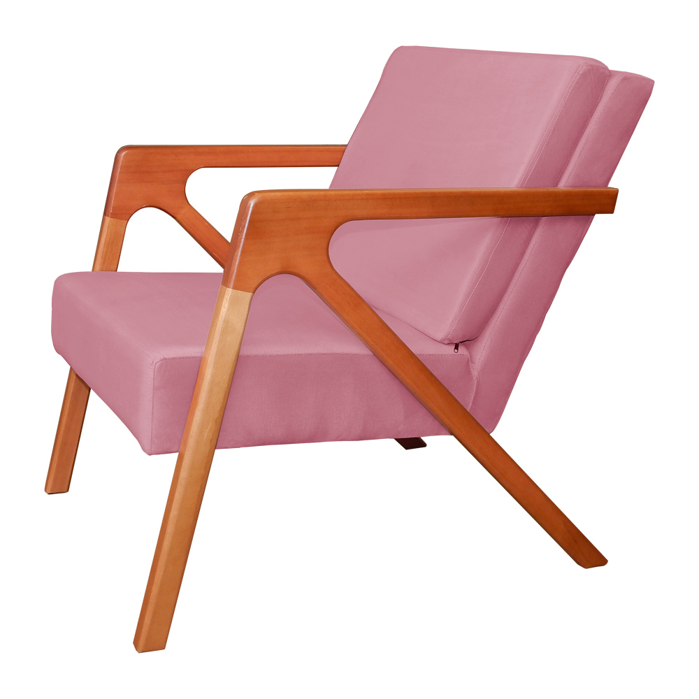 Poltrona Luxo Monalisa Suede Rosa
