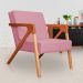 Poltrona Luxo Monalisa Suede Rosa