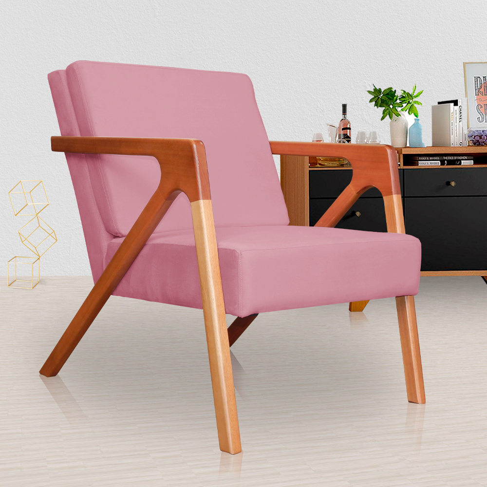 Poltrona Luxo Monalisa Suede Rosa