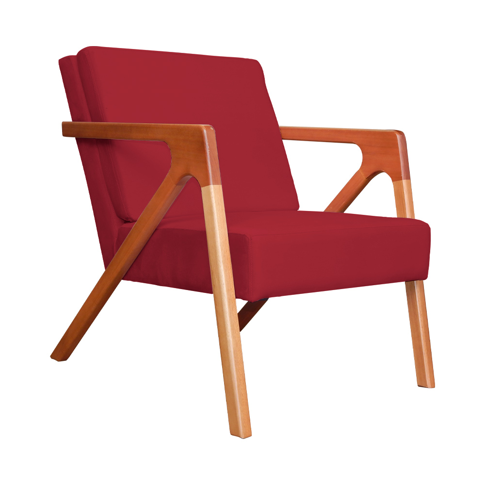 Poltrona Luxo Monalisa Suede Vermelho