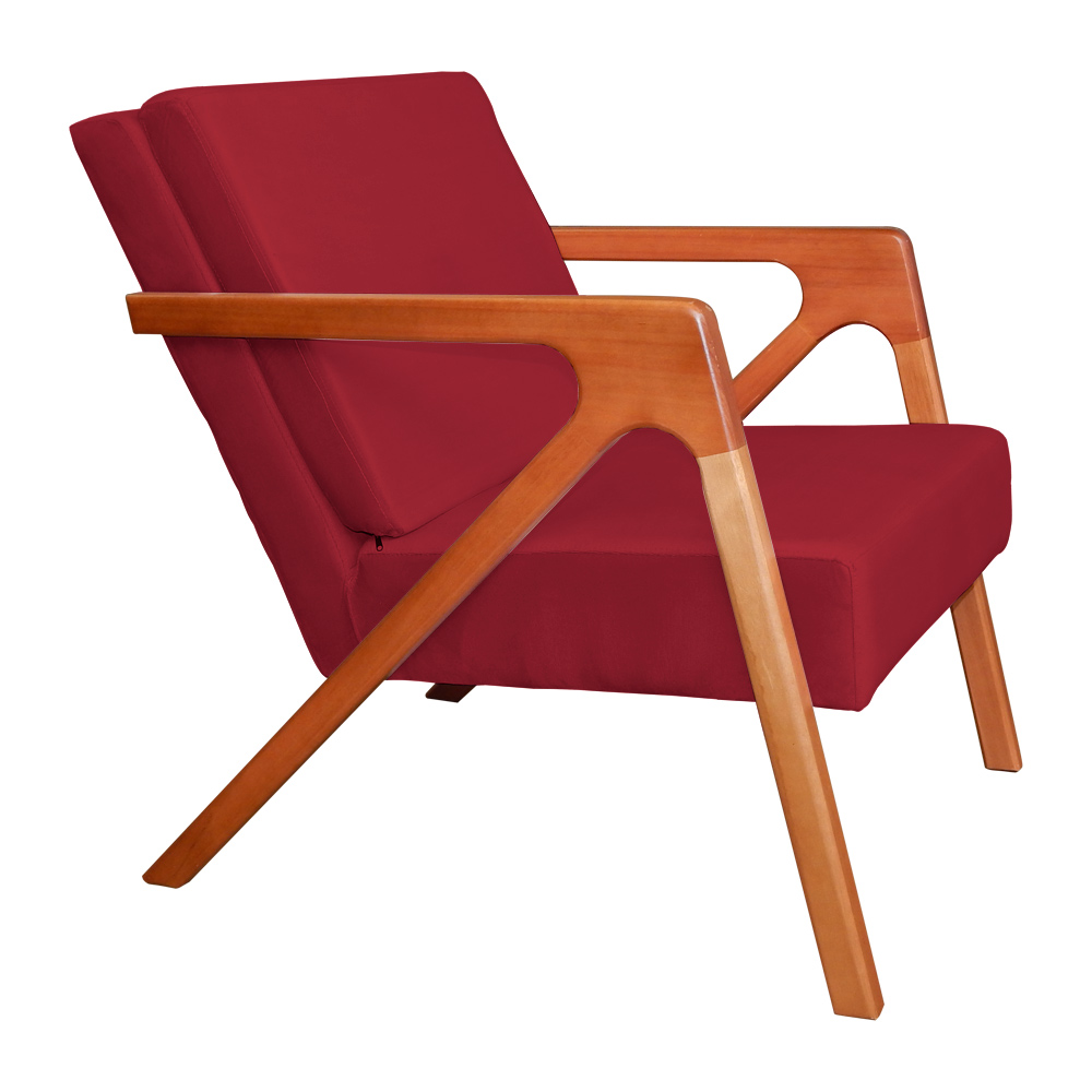 Poltrona Luxo Monalisa Suede Vermelho