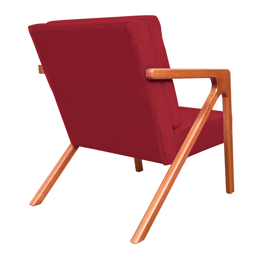 Poltrona Luxo Monalisa Suede Vermelho
