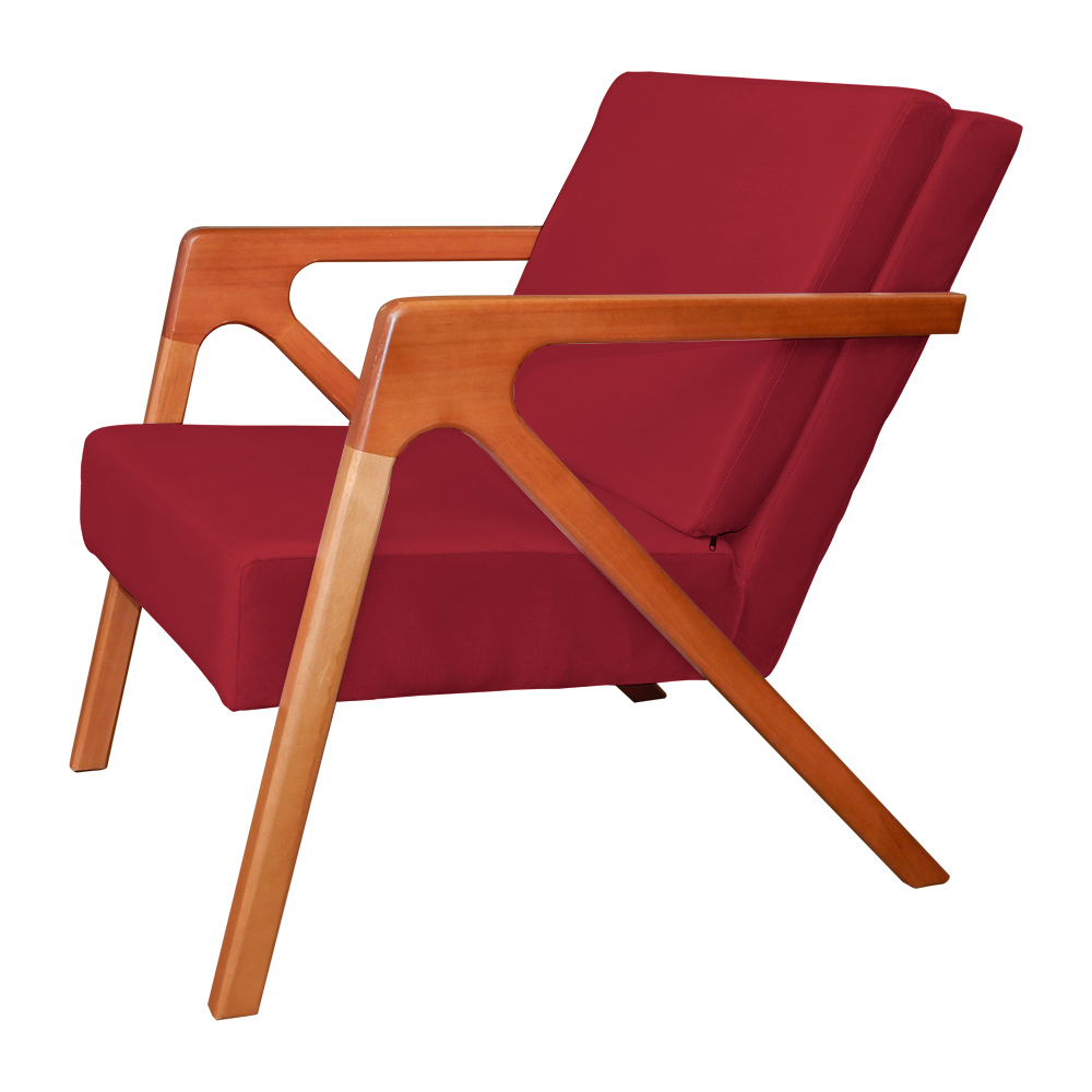 Poltrona Luxo Monalisa Suede Vermelho