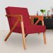 Poltrona Luxo Monalisa Suede Vermelho