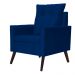 Poltrona Para Sala Ligia Suede Azul Marinho - DS Estofados
