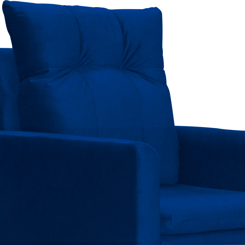 Poltrona Para Sala Ligia Suede Azul Marinho - DS Estofados