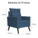 Poltrona Para Sala Ligia Suede Azul Royal- DS Estofados