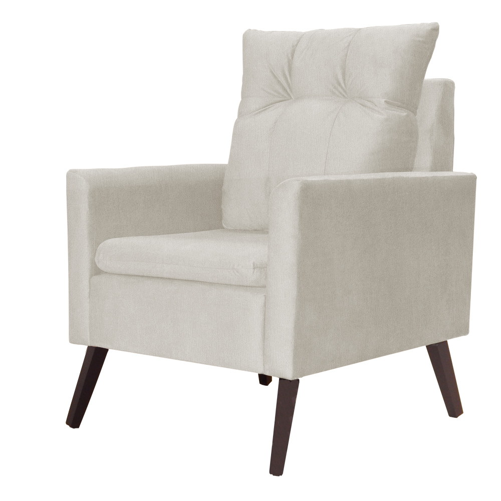 Poltrona Para Sala Ligia Suede Bege - DS Estofados