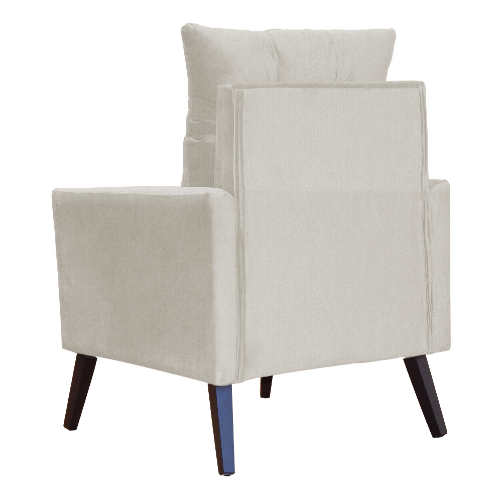 Poltrona Para Sala Ligia Suede Bege - DS Estofados