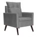 Poltrona Para Sala Ligia Suede Cinza - DS Estofados