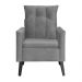 Poltrona Para Sala Ligia Suede Cinza - DS Estofados