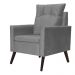 Poltrona Para Sala Ligia Suede Cinza - DS Estofados