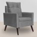 Poltrona Para Sala Ligia Suede Cinza - DS Estofados