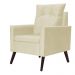 Poltrona Para Sala Ligia Suede Marfim - DS Estofados