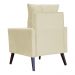 Poltrona Para Sala Ligia Suede Marfim - DS Estofados