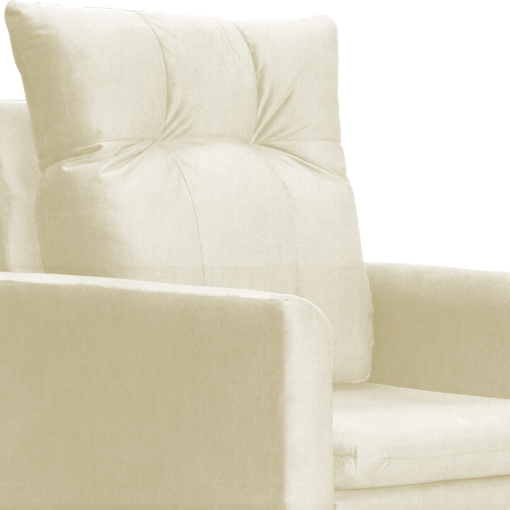 Poltrona Para Sala Ligia Suede Marfim - DS Estofados