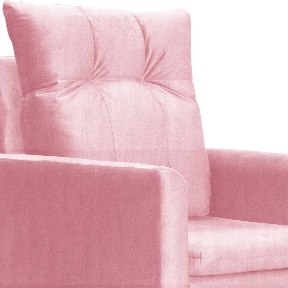 Poltrona Para Sala Ligia Suede Rosa - DS Estofados