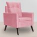 Poltrona Para Sala Ligia Suede Rosa - DS Estofados